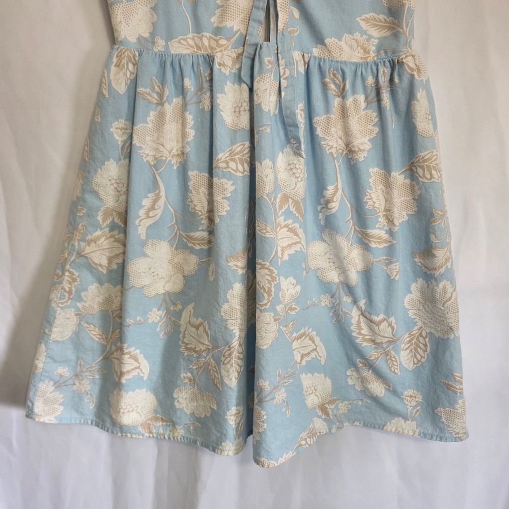 Anna Be Floral Dress Womens Small Cottagecore Blue Tie Front Babydoll Mini - Picture 3 of 13